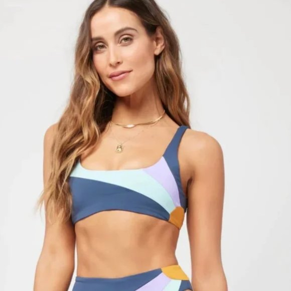 NWT L*Space Lizzie Top in Sunburst, M, Slate blue,‎ sky, purple and sunburst - Picture 3 of 4